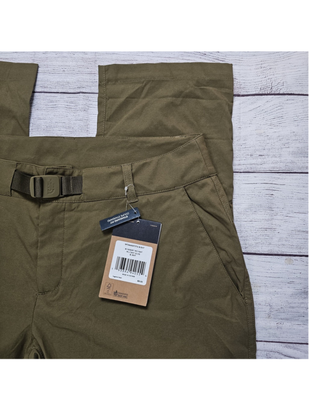 NWT North Face sz 8 short olive green quick dry hiking pants - Picture 5 of 9